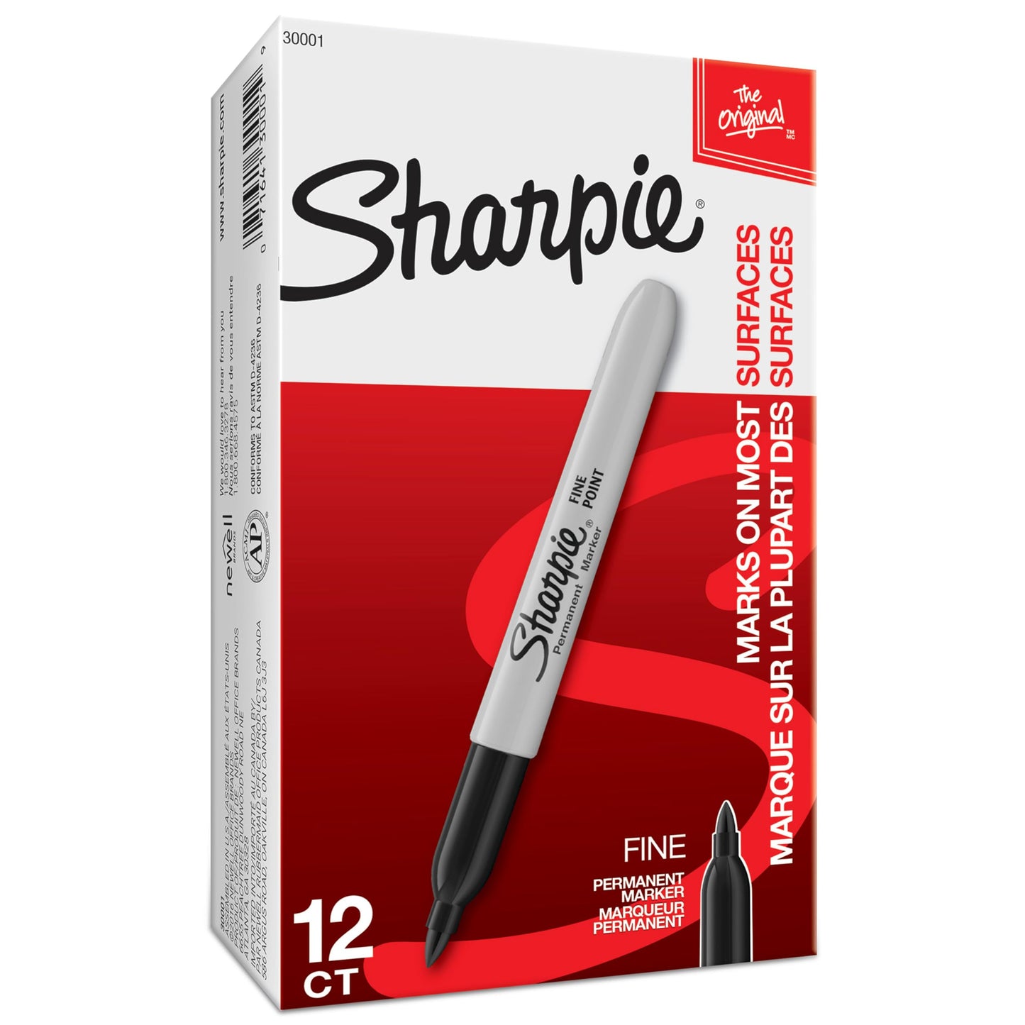 Sharpie Permanent Markers, Fine Tip, Black, 12 Count - Quick Drying, Fade Resistant, For Wood, Plastic, Paper, Metal, And More